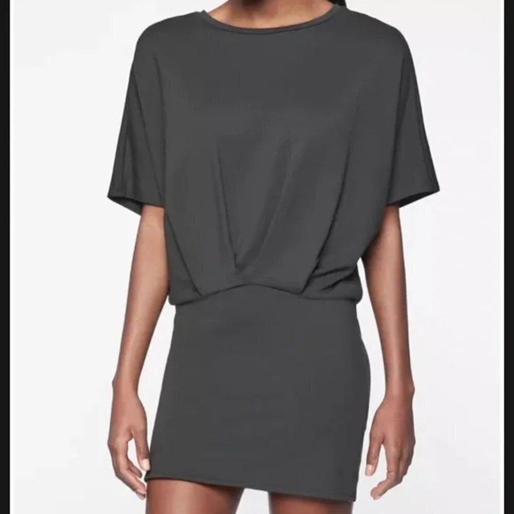 Athleta Pronto Pleated Knit Sweatshirt Dress‎